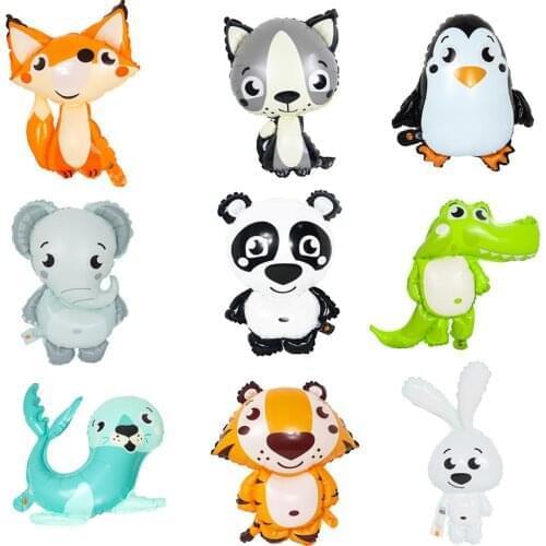 3-6pcs Animal Balloons Panda Rabbit Raccoon Fox Foil Helium Balloon Kids Birthday Jungle Party Baby Shower Decoration Supplies