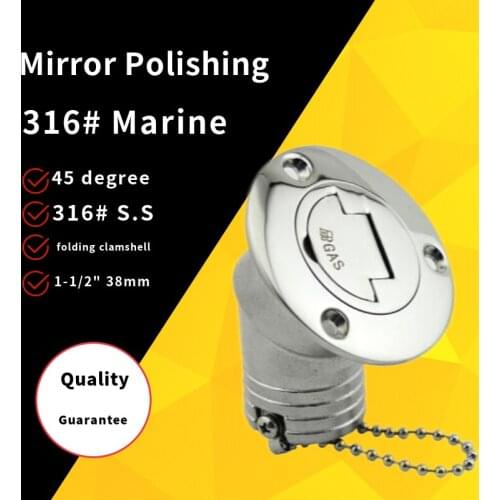 316 stainless steel 45 degree small clamshell fuel filler port fuel tank hatch cover water filler filler port