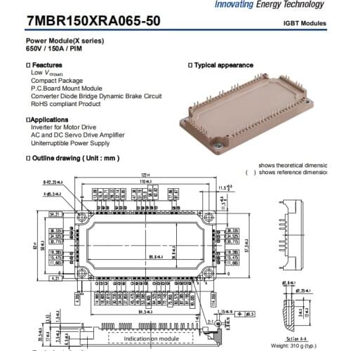 7MBR150XRA065-50 IGBT 7MBR150XRA 065-50 POWER MODULE 650V 150A PIM 7MBR150XRA06550 7MBR150 XRA065-50 7MBR 150XRA065-50