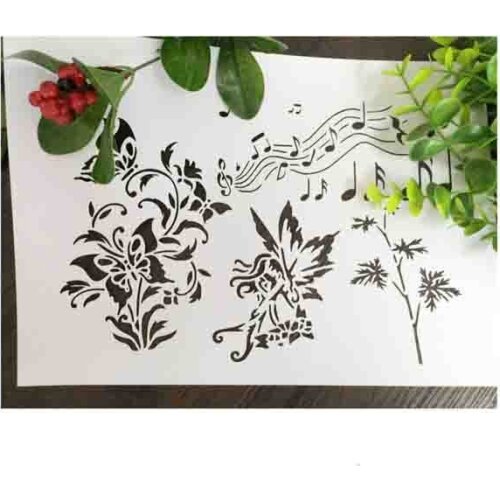 Music Note Butterfly Scrapbooking tool card DIY album masking spray painted template drawing stencils laser cut 691002