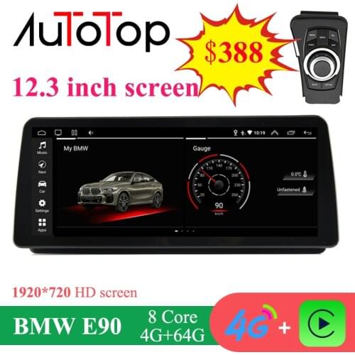 AUTOTOP 12.3" BMW E90 Android 10.0 Car Radio Headunit for BMW 3 Series E90 E91 E92 E93 Carplay Bluetooth GPS Multimedia iDrive
