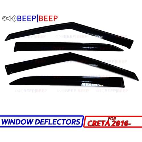 For Hyundai Creta 2016- car window deflectors wind deflector sun guard rain vent visor cover trim car accessories car styling