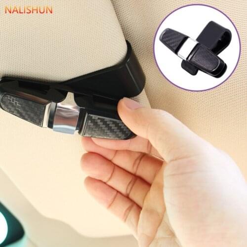 NALISHUN Car Glasses Holder Portable Ticket Card Clamp Car Sun Visor Sunglasses Clip ABS Eyeglasses Case Auto Accessories