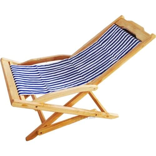 Balcony lounge chair solid wood canvas folding outdoor portable beach chair home bedroom leisure dormitory siesta lazy chair