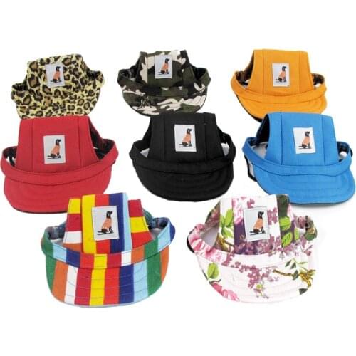 Summer Dog Hat With Ear Hole Canvas Baseball Cap Dog Accessories For Small Dogs Outdoor Hiking Dog Hats Pet Supplies Gorro Perro