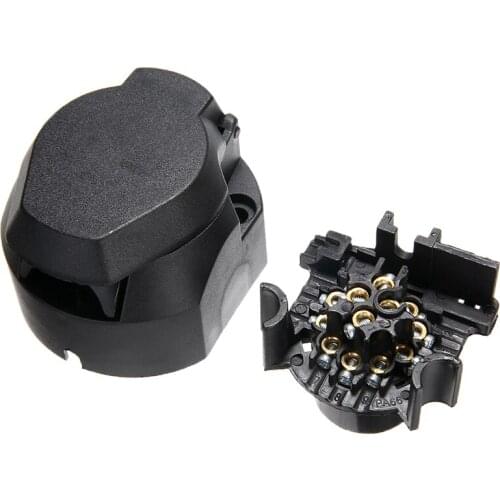 For Cars Vans Caravans 1PC Car 13 Pin Socket Female Trailer Towbar Connector Connect Plastic With Waterproof Cover Treyeus