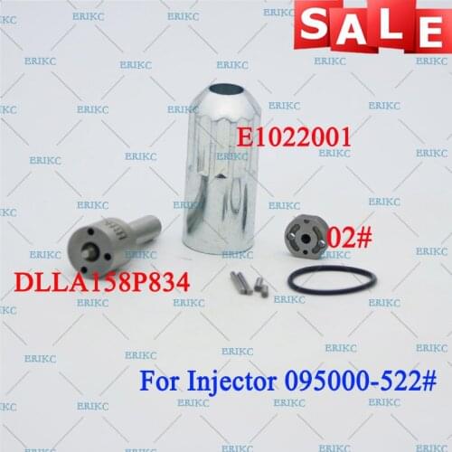 ERIKC 095000-5220 Injector Overhaul Repair Kits Nozzle DLLA158P834 Valve Plate, Pin, Sealing Ring for FIAT Ducato 2.2L HINO E13C
