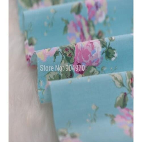 ROSE flower in LAKE cotton fabric METER YARD Quilting Baby Bedding Dress Tilda Cloth Patchwork fabric FOR sewing tecido TULLE
