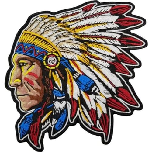 Indian Motorcycle Biker Embroidered Patches Custom MC Rock Style Punk Irregular Shape Wholesale Applique Iron on Jacket Shirts