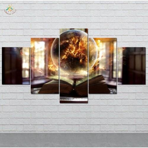 Book Sphere Magic Sorce Wall Art HD Prints Canvas Art Painting Modula Picture And Poster Canvas Painting Art Home Decor 5 PIECES