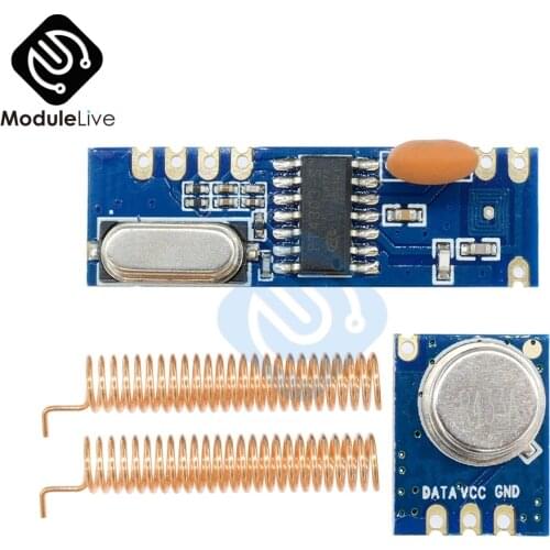 433MHz 100 Meters Wireless Module Kit ASK Transmitter STX882 + ASK Receiver SRX882 + 2Pcs Copper Spring Antenna