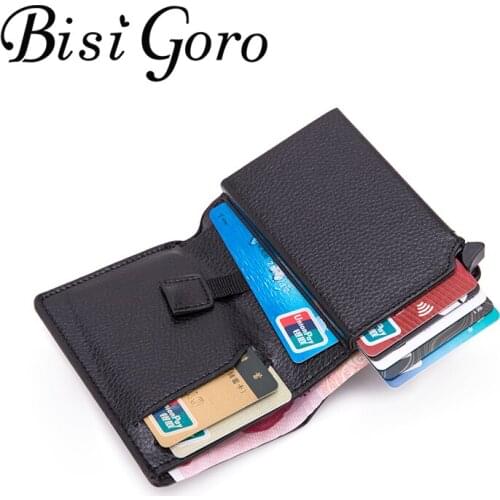 BISI GORO Men Slim Wallet Rfid wallet ID Card Holder Magic PU Leather Wallet Small Money Bag Women Purses Carbon Fiber Wallets