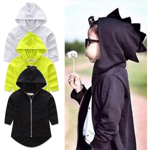 2020 kid clothes girls boys jacket children autumn tide baby girl jacket boy coat dinosaur hooded fashion jacket long sleeve