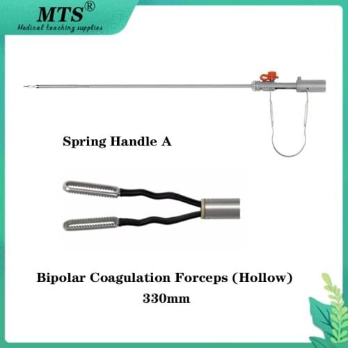 Laparoscopic Surgery Active Bipolar Coagulation Forceps Straight Double-electrode Forceps metal Plastic Stainless Steel