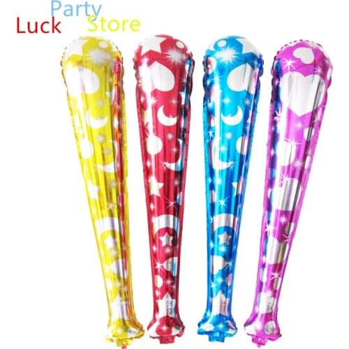 50pcs Aluminum foil balloons baseball bat balloon childrens toys cheer blow bar inflatable air balloons event & party supplies