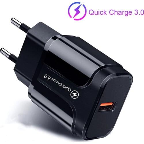 3A Quick Charge 3.0 USB Charger Wall Mobile Phone Charger Adapter EU US For iPhone 11 Pro QC3.0 Fast Charging For Samsung Xiaomi