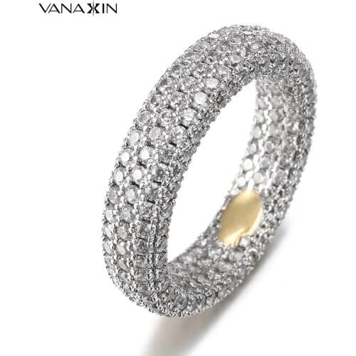 Shiny Hip Hop Rings for Men wowen CZ Shiny Crystal Copper Punk Rings Engagement Fine Jewelry Rhodium Plated Silver Color Gift