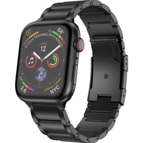 Titanium Alloy Strap for Apple Watch Band 38mm 42mm Metal Wrist Watchband Three Links Bracelet for Apple Watch Series 1 2 3 4 56