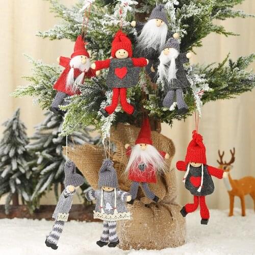 2pcs Christmas Decorations for Home Pendants Navidad Christmas Tree Ornaments Hanging Doll Craft Decor Supplier Kids Gift2021