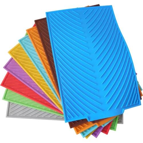 Silicone Dishes Drying Mat For Kitchen Non Slip Heat Resistant Countertop Protection Pad Household Kitchen Accessories Tools