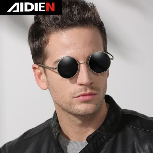Mens Prescription Polarized Sun Glasses Women Fashion Round Lens Vintage Metal Frame Luxury Brand Myiopia Driving Sunglasses