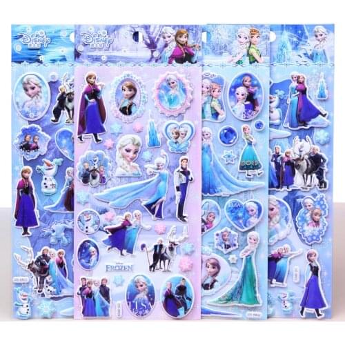 Disney Princess Frozen Stickers Baby Girl Gift Funny Kids Toys Kids Cute Anime Stickers Kawaii Cartoon Sticker