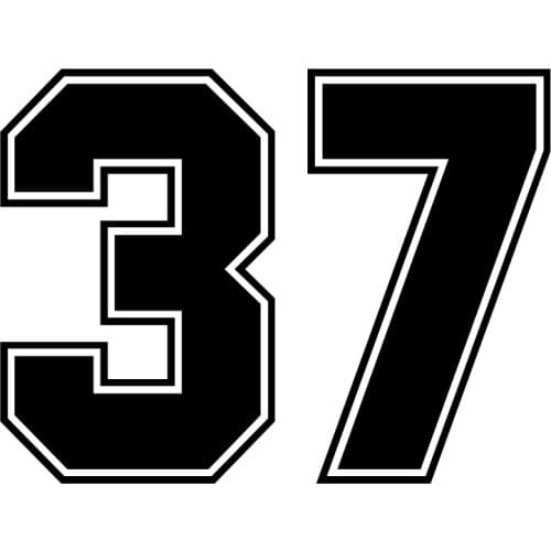 Hot Figure Number 37 Reflective Car Sticker Cover Scratch Waterproof for Bumper SUV Decal Auto Exterior KK16*12cm