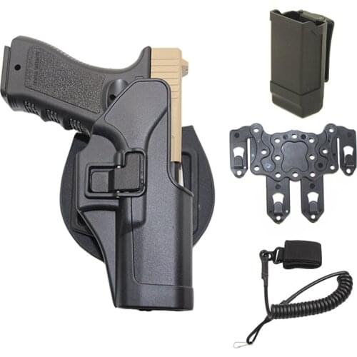 Tactical Gun Holster For Glock 17 19 22 23 26 31 32 Airsoft Pistol Case Military Hunting Belt Waist Magazine Pouch Molle Adapter