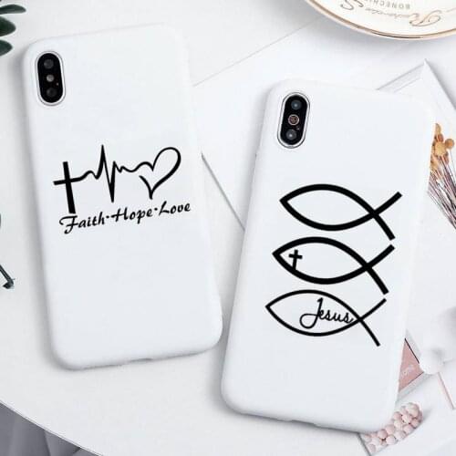 Faith Christian Religious Jesus Phone Case for iPhone 12 mini 11 Pro Max X XR XS 8 7 6s Plus Candy white Silicone Cases