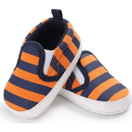 Spring Baby Girls Boys Shoes First Walkers Striped Cotton Soft Shoes For Newborn Infant Autumn Shoes