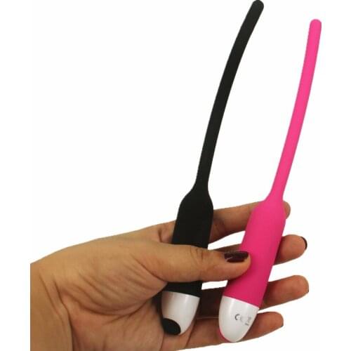 New Vibrating Silicone sex products urethral sound toys catheters male chastity device toys sounding penis plugs