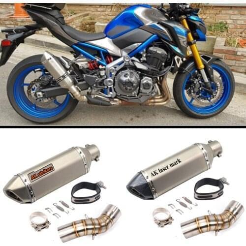 Z 900 Exhaust Motorcycle Exhaust System Escape moto For Kawasaki Z900 A2 2017-2019 Exhaust Slip on AK Muffler Middle Pipe