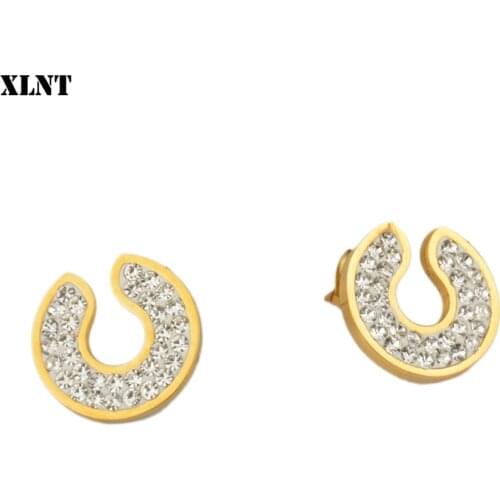 XLNT AAA CZ Shiny Wedding Stud Earrings for Women Men Crystal Jewelry Accessories Earing Oorbellen Free Shipping