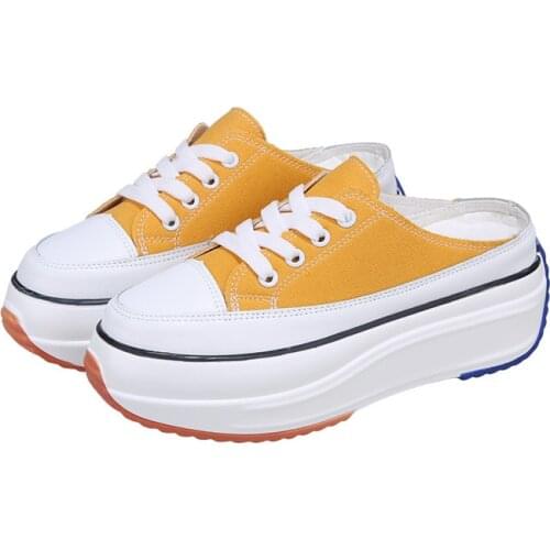 Womens shoes new fashion platform raised espadrille soft soles comfortable lace-up top half slippers