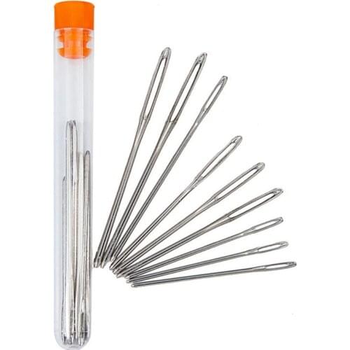 1 Set 20/9PCs Stainless Steel Sewing Needle Large Eye Cross Stitch Embroidery Knitting Sewing Accessory Needlework Tool 11*1.2cm