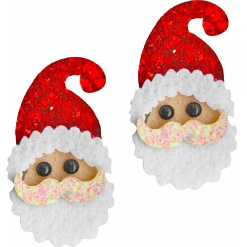 5pcs Glitter Santa Claus for Christmas Party Hairpin Applique Decor Accessories Deer Head For Baby Girl DIY