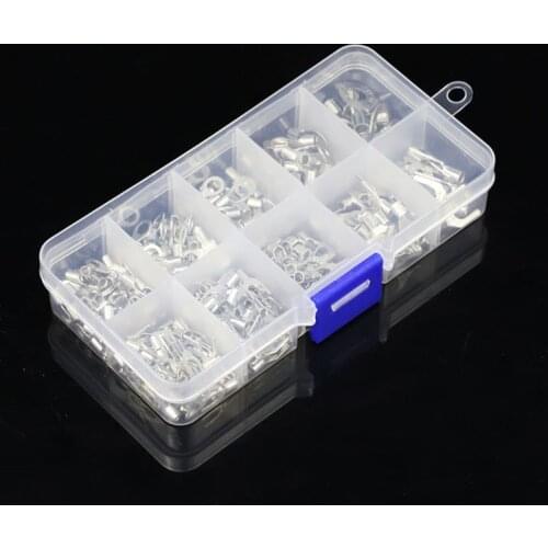 63HA 320Pcs/box Metal Terminals Non-Insulated Ring Fork U-type Brass Terminals Kit