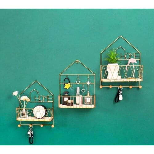 Holder Wall Mount Hollow Draining Iron Storage Rack for Household Supply