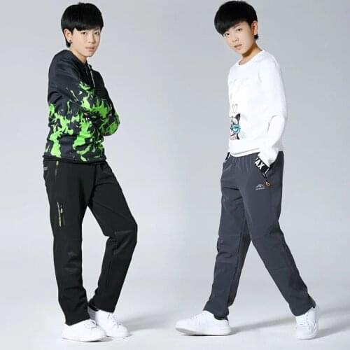 Kids Pants Childrens Outdoor Outdoor Trousers Plus Velvet Thick Waterproof Waterproof Windproof Youth Warm Pants 12 Years Old