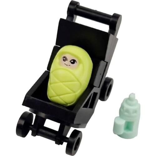 Baby Carriage City Series Children Diy Building MOC Blocks Accessories Kids Birthday Models Toys Gifts City Series Baby Carriage