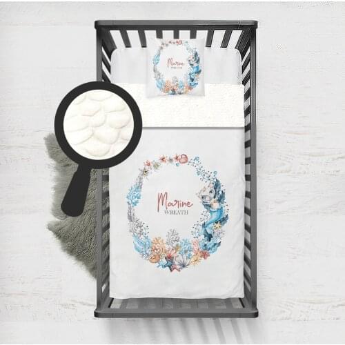 Kids Minky Blanket Super Soft and Warm Baby Blankets Children for Couch and Bed White Marine Wreath Model 267