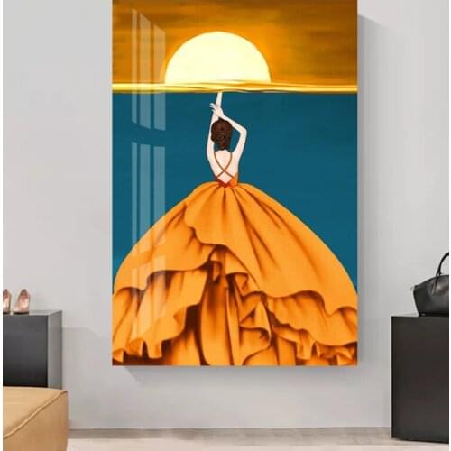 Ballet Dance Girl Canvas Painting Home Wall Decor HD Printed Elegant Dancing Ballerina Modular Picture Sunset Posters and Prints