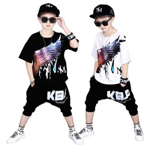 Boys Casual Clothes Kid Boy Clothing Set Summer Children Short sleeve Letters T-shirt + Pants 3 4 5 6 7 8 9 10 11 12 13 15 Years