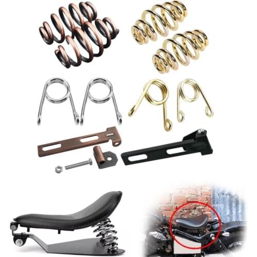 Chrome Motorcycle Solo Seat Mount Kit Seat Springs Clip Bracket Mounting For Harley Suzuki Honda Bobber Chopper Custom