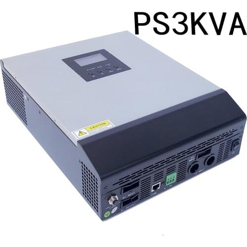 PS3KVA Pure Sine Wave Inverter Hybrid Inverter 24VDC to 220VAC with 24V50A PWM Solar Charger Controller and AC charger