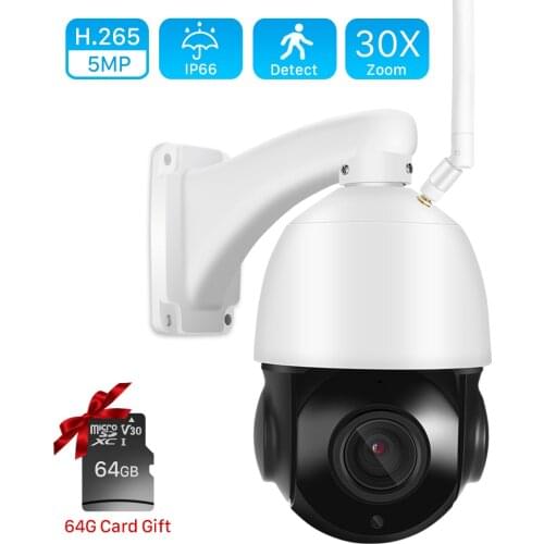 30X Optical Zoom 5MP PTZ IP Camera Outdoor Ai Auto-Tracking Two Way Audio Wireless Surveillance 100M IR Night Vision Wifi Camera
