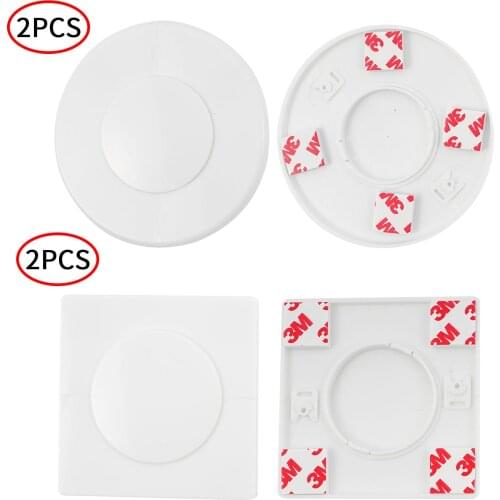 2Pcs Self Adhesive Wall Hole Caps Plastic Air Conditioning Pipe Covers Wall Decoration Home Office Faucets Cables Pipes Stopper