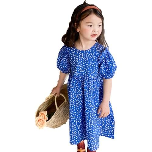 Summer Dress Cute Girls Printing Princess Clothes Children Dress Short Sleeve 2021 Floral Dress Kids Clothes Girl For 8 10 Years