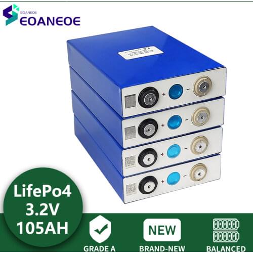 4PCS 3.2v 105Ah lifepo4 lithium battery 3.2V 105AH lifepo4 DIY 12V 24V 48V vehicle Solar energy storage boat backup power