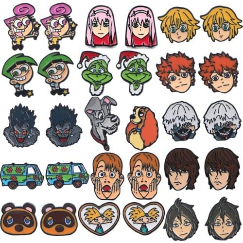 DZ2274 Anime Manga Cute Earrings Unusual Korean Jewelry Wholesale Goods for Women New Items Stud Womens Accessories Girl Gift